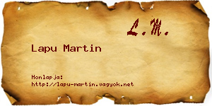 Lapu Martin névjegykártya